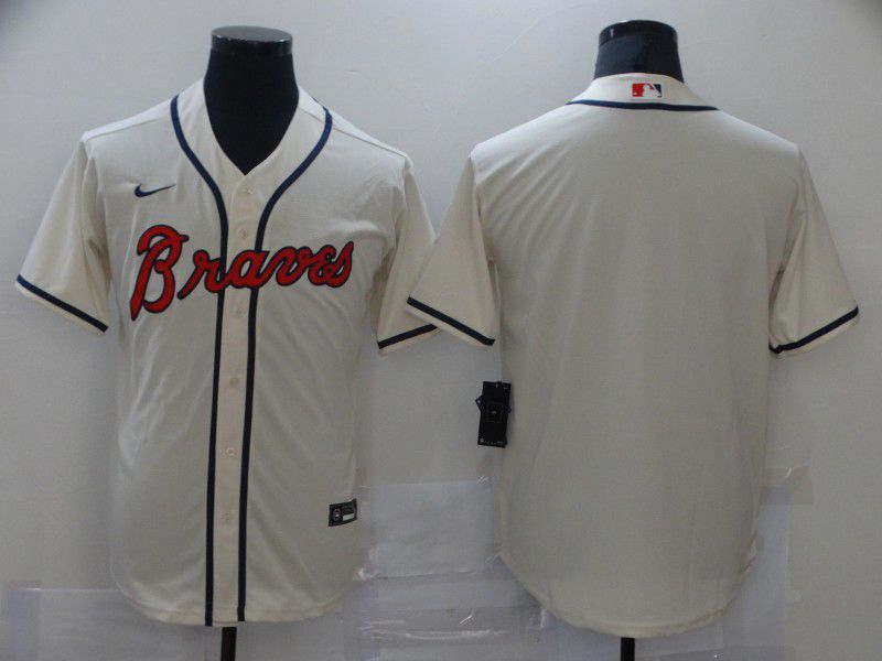 Men Atlanta Braves Blank Cream Game 2021 Nike MLB Jersey->atlanta braves->MLB Jersey